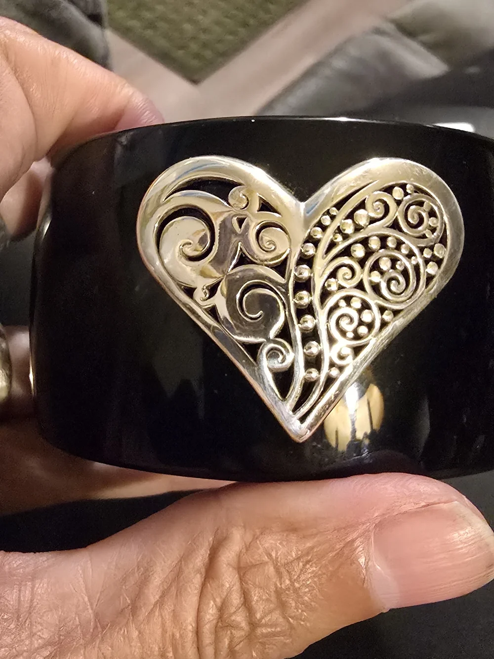 Brighton Antiquity Wide Hinged Bangle Bracelet.